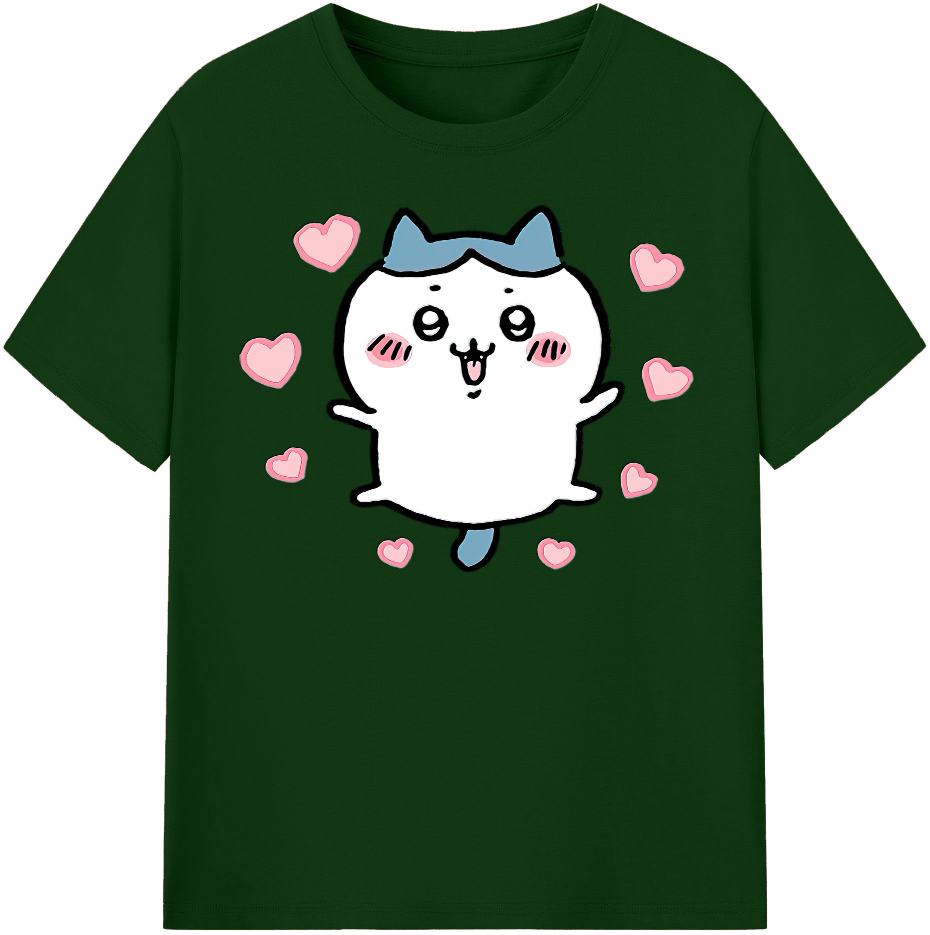 （画像用） ちいかわ ハチワレ Chii-kawa hachiware 綿100％半袖Tシャツ（フロントプリント）